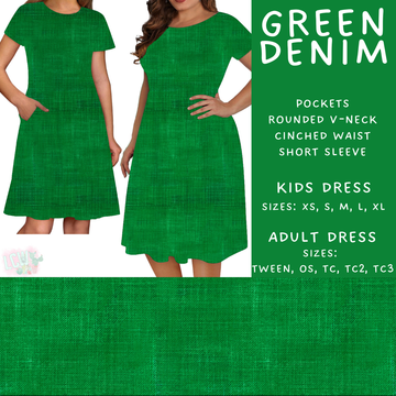 Batch #481 - Colorful Denim - Closes 1/26 - ETA late March - Green Denim Adult & Kids Dresses
