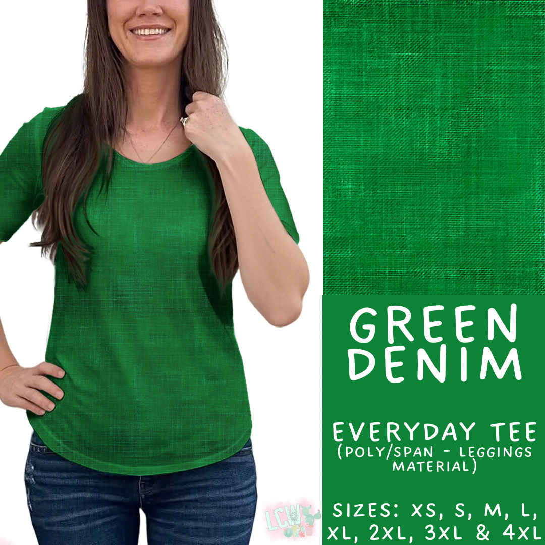 Batch #481 - Colorful Denim - Closes 1/26 - ETA late March - Green Denim Everyday Tee