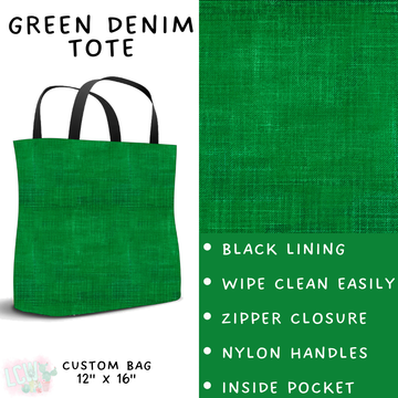 Batch #481 - Colorful Denim - Closes 1/26 - ETA late March - Green Denim Tote