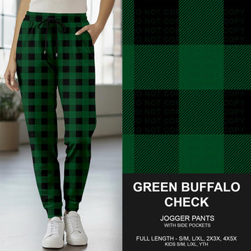 B268 - Preorder Green Buffalo Check Joggers (Closes 12/28. ETA mid Feb.)