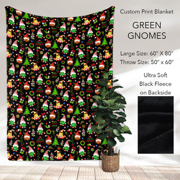 B186 - Pre-Order Green Gnomes Fleece Blanket (Closes 10/04. ETA: early Dec)