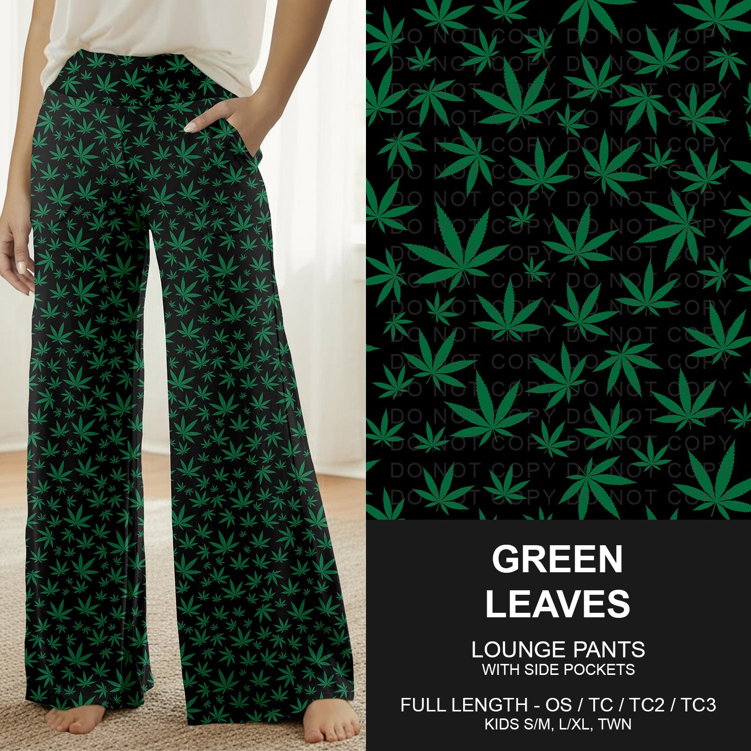 B262 - Preorder Green Leaves Lounge Pants (Closes 11/23. ETA late Jan.)