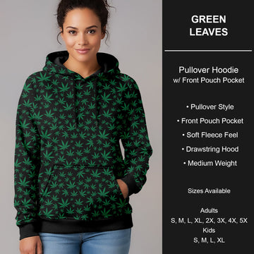 B266 - Preorder Green Leaves Pullover Hoodie (Closes 12/17. ETA late Feb.)