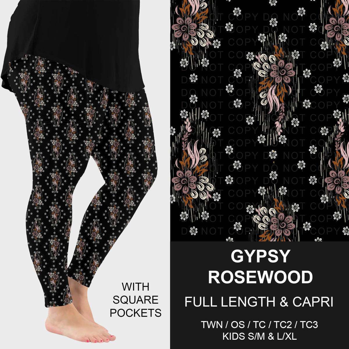 B318 - Preorder Gypsy Rosewood Leggings w/ Pockets (Closes 10/25. ETA: late Dec.)