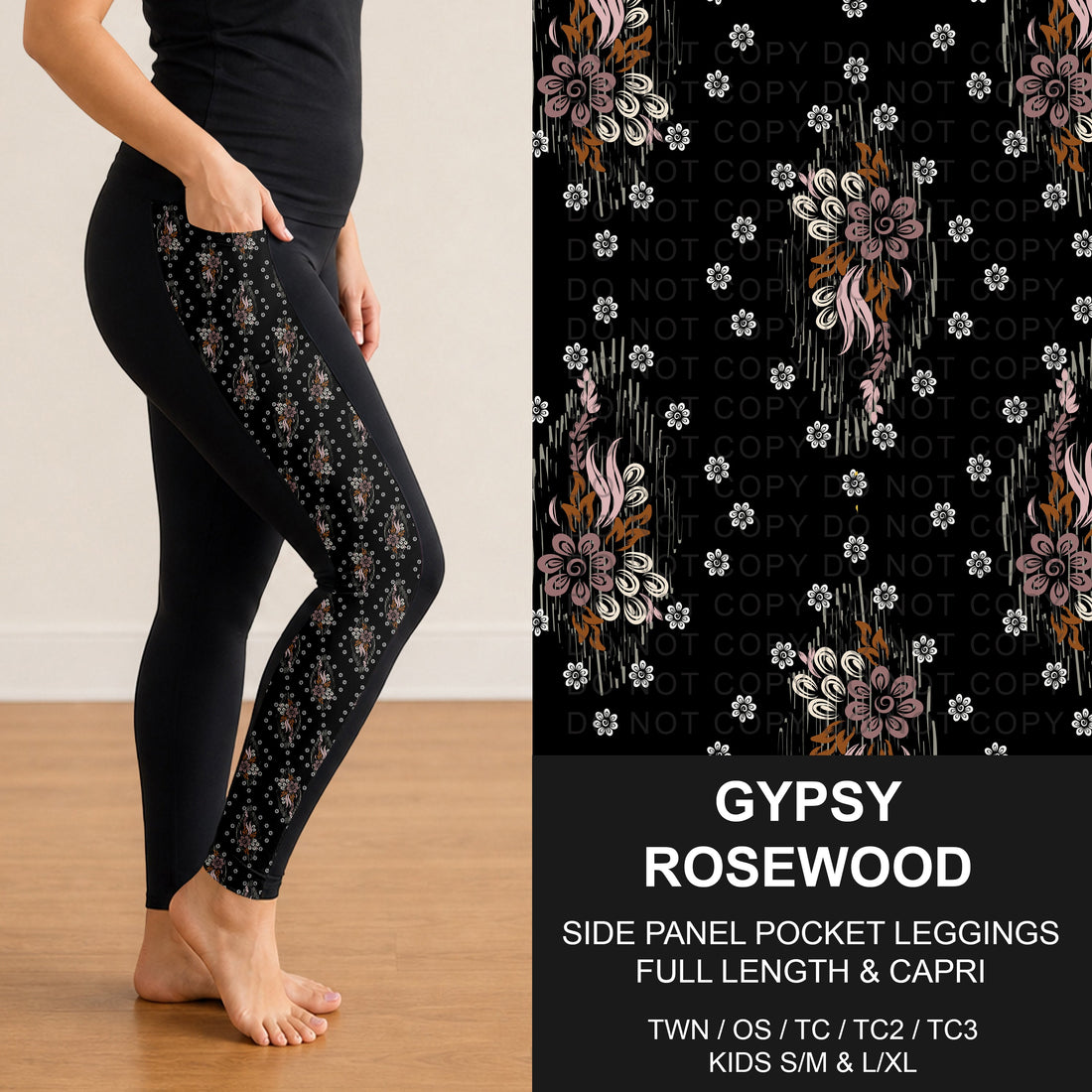 Gypsy Rosewood Side Panel Pocket Leggings
