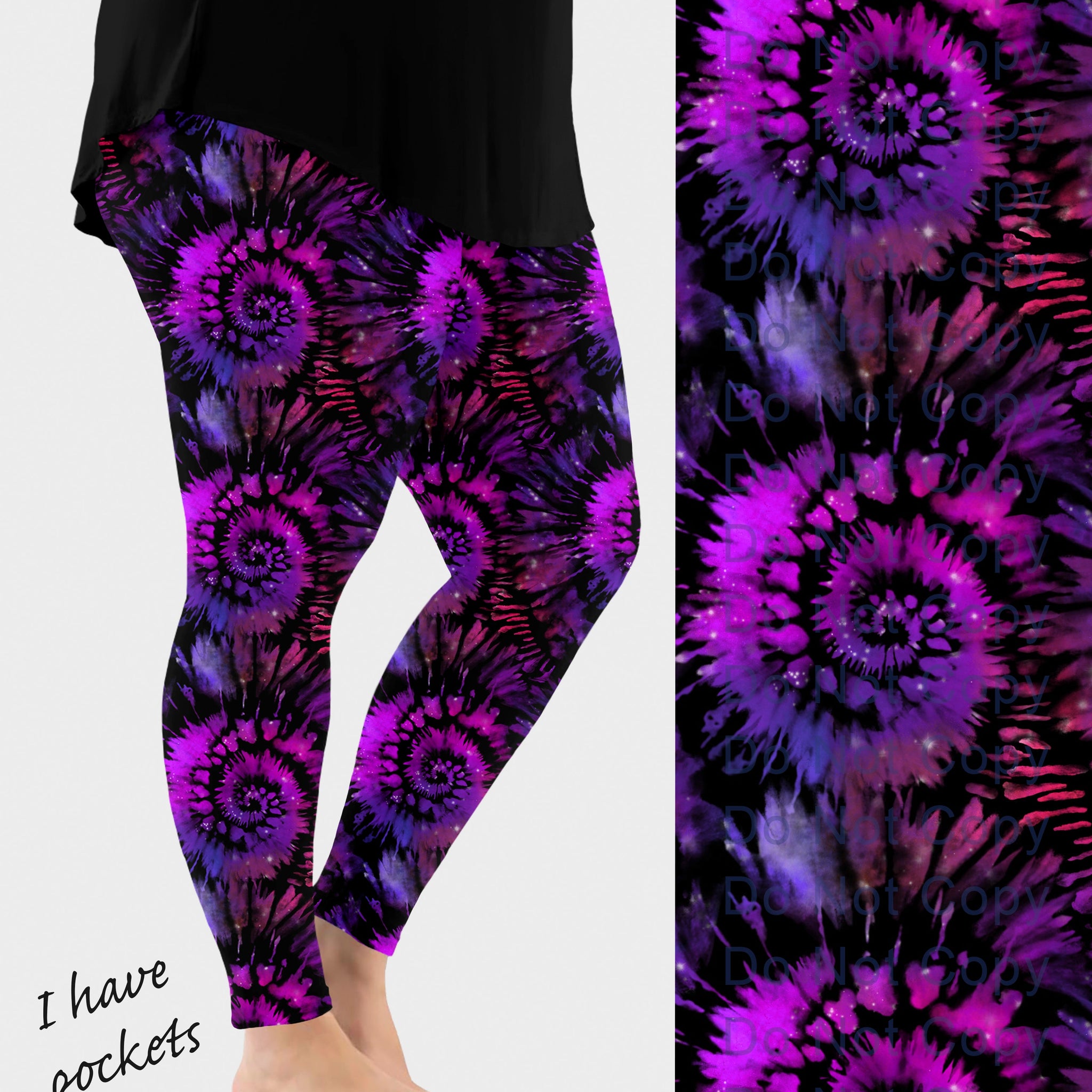 RTS - Galaxy Tie Dye Leggings w/ Pockets
