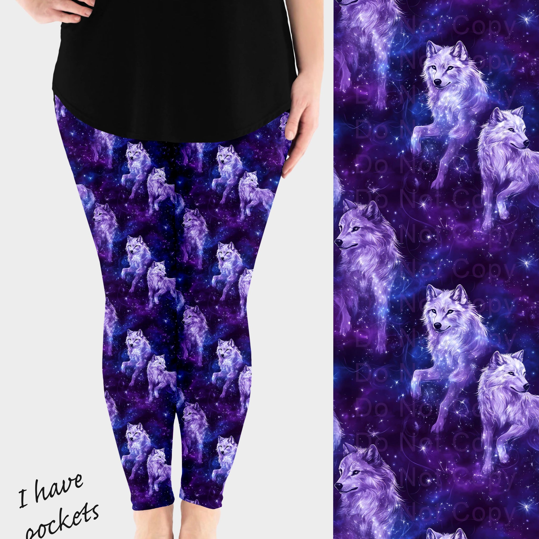 RTS - Galaxy Wolves Leggings w/ Pockets