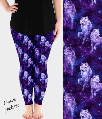 RTS - Galaxy Wolves Leggings w/ Pockets