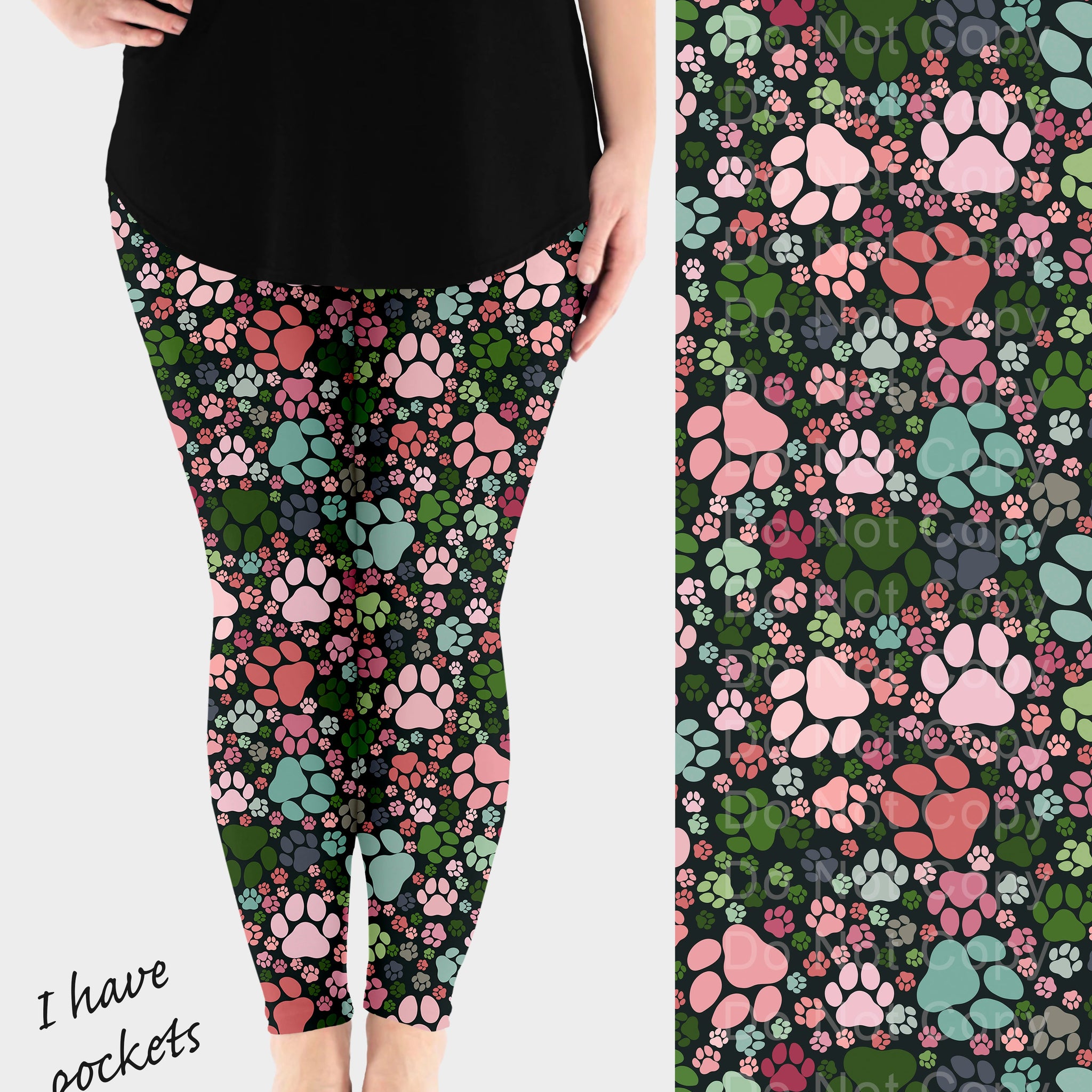 RTS - Garden Paws Leggings w/ Pockets