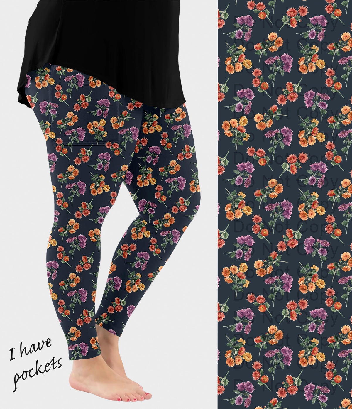 RTS - Garden Mums Leggings with Pockets