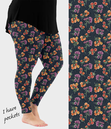 RTS - Garden Mums Leggings with Pockets