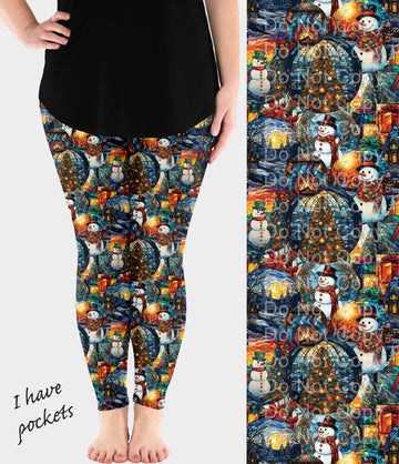 RTS - Glass Christmas Leggings w/ Pockets