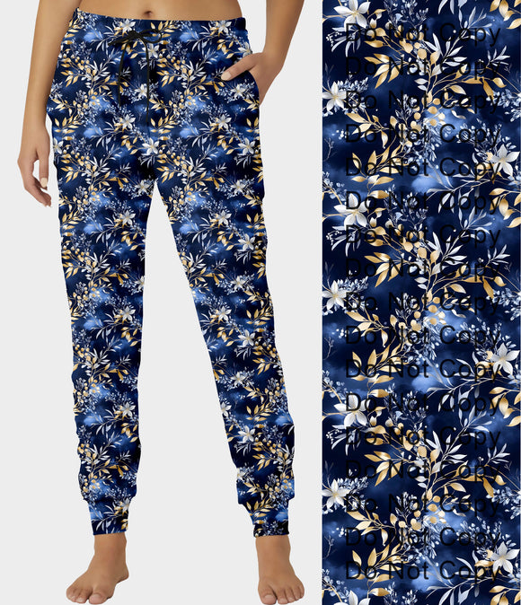 RTS - Golden Blue Floral Joggers