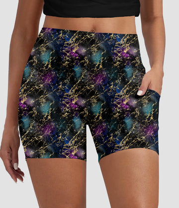 RTS - Colorstruck Galaxy Biker Shorts with Pockets