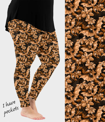 RTS - Golden Dragon Leggings w/ Pockets