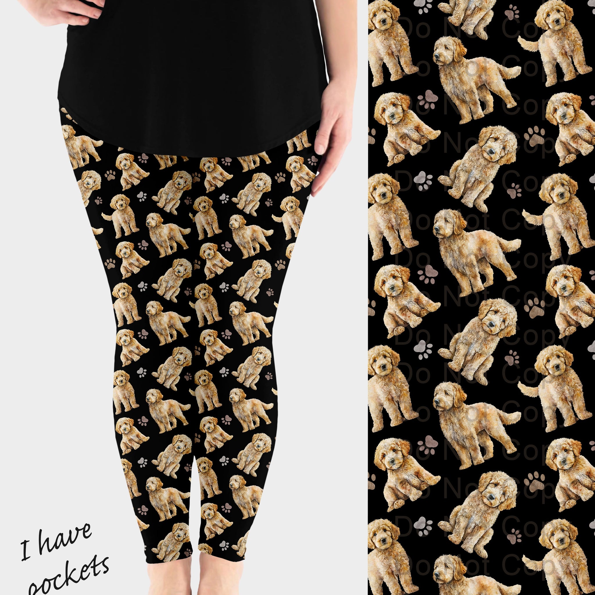 RTS - Goldendoodle Dog Breed Leggings w/ Pockets