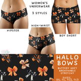 Ready To Ship - Hallo Bows Women's Underwear - Boy Short TC2 & TC3 - High Waist OS & TC - Hipster TC