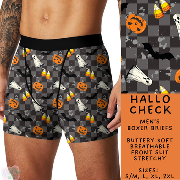 Ready To Ship - Hallo Check Men's Boxer Briefs