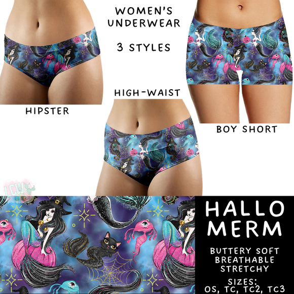 Ready To Ship - Hallo Merm Women's Underwear - Boy Short OS, TC & TC2