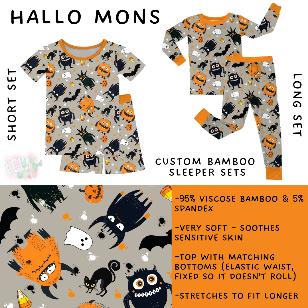 Ready to Ship - Hallo Mons Bamboo Long Sleeper Set - 3T