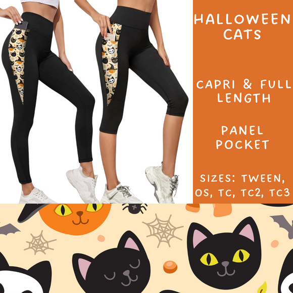 Ready To Ship - Halloween Cats Pocket Full Length - TC & Capri Length - TC2