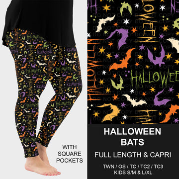 B295 - Preorder Halloween Bats Leggings w/ Pockets (Closes 6/14. ETA: late Aug.)
