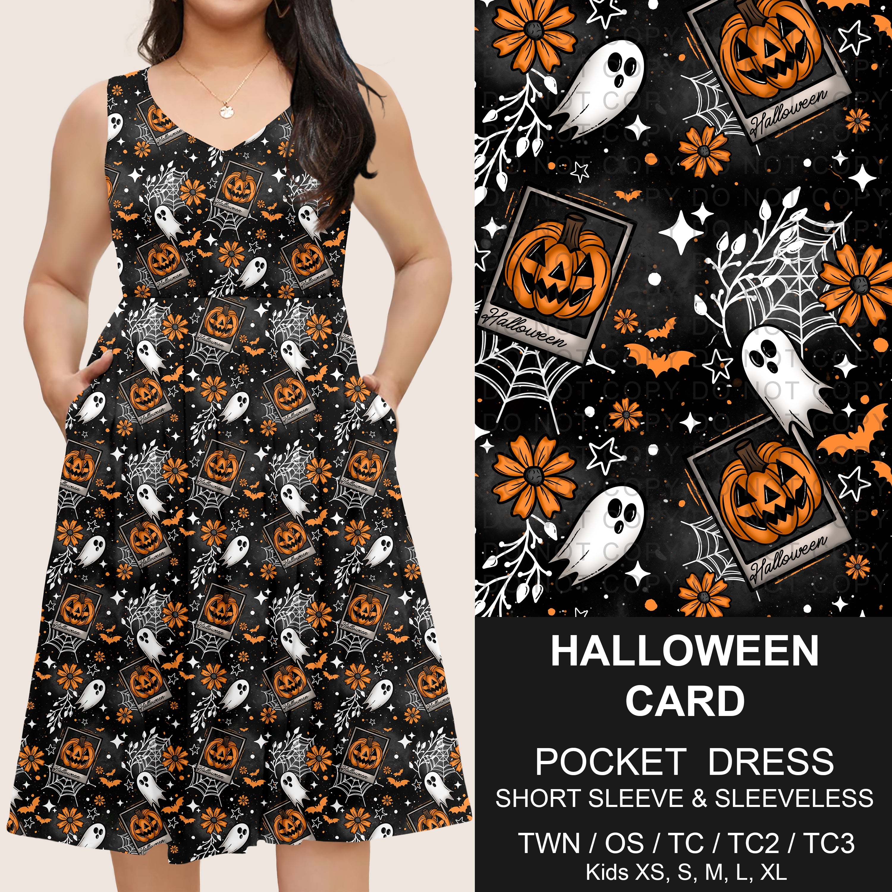 B302 - Preorder Halloween Card Pocket Dress (Closes 7/24. ETA: early Oct)