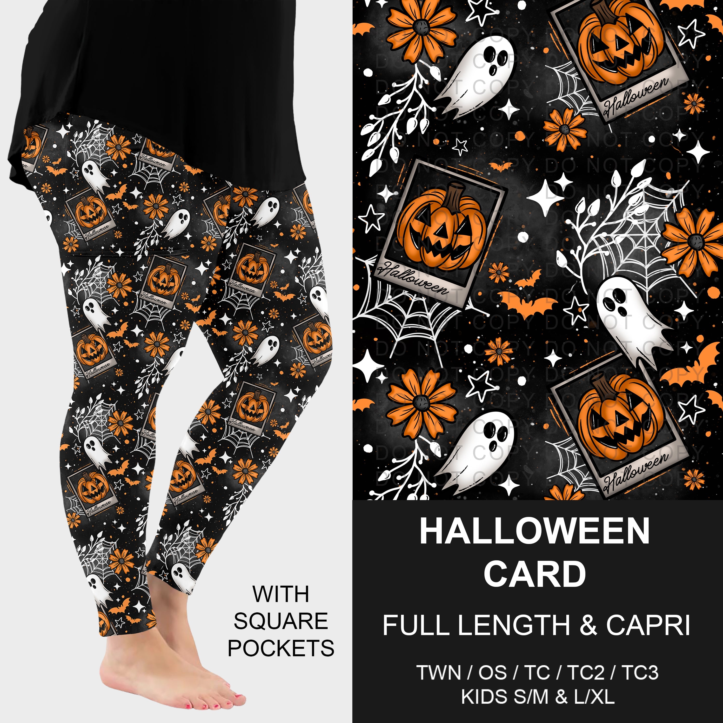 B295 - Preorder Halloween Card Leggings w/ Pockets (Closes 6/14. ETA: late Aug.)