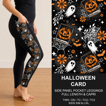 B295 - Preorder Halloween Card Side Panel Pocket Leggings (Closes 6/14. ETA: late Aug.)