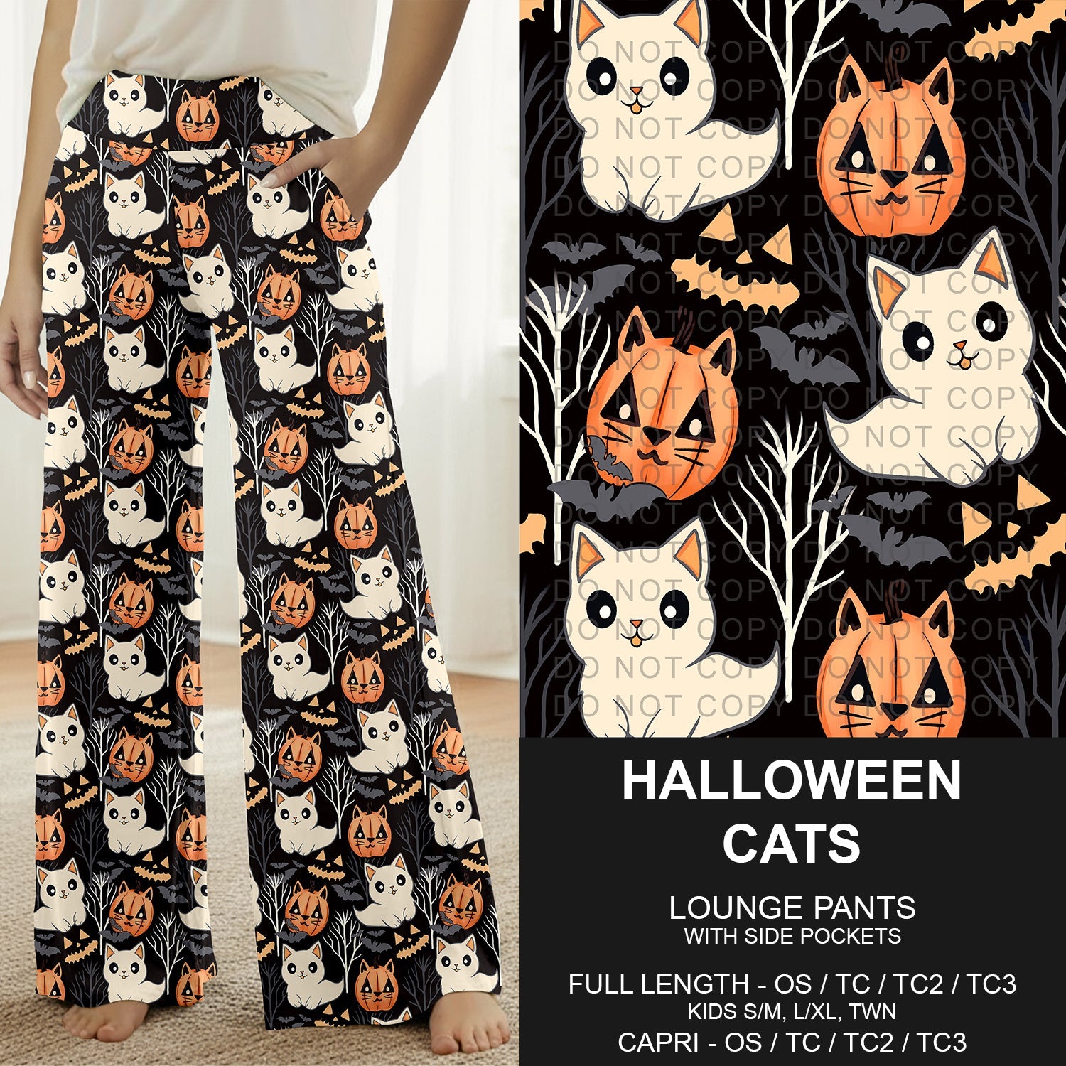 B295 - Preorder Halloween Cats Lounge Pants (Closes 6/14. ETA: late Aug.)