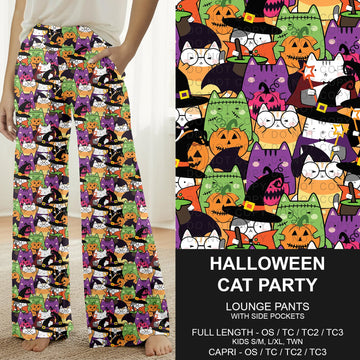 B307 - Preorder Halloween Cat Party Lounge Pants (Closes 8/02. ETA: early Oct.)