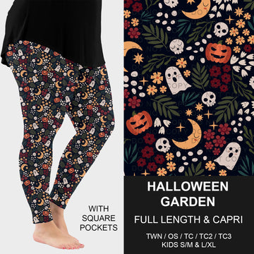B299 - Preorder Halloween Garden Leggings w/ Pockets (Closes 7/12. ETA: mid Sept.)