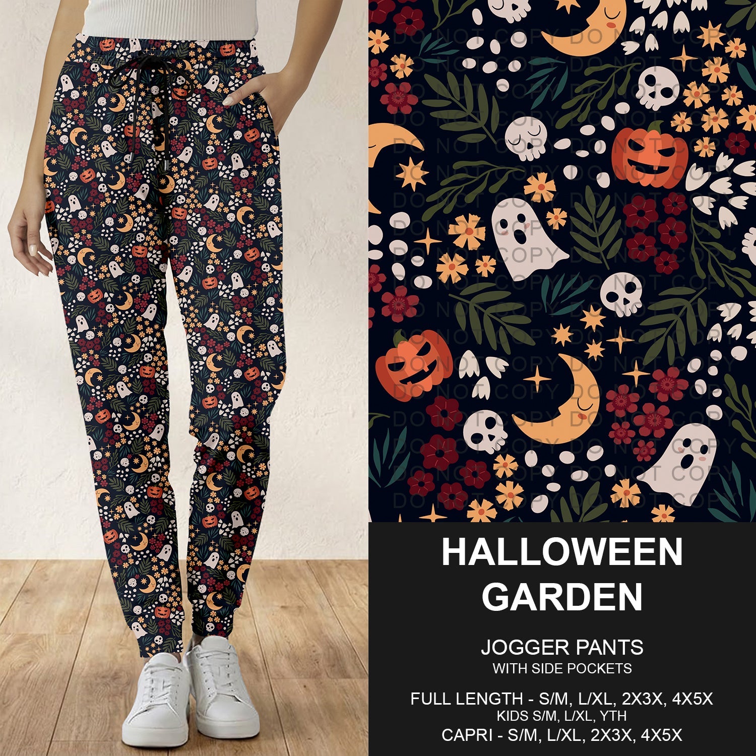 B299 - Preorder Halloween Garden Joggers (Closes 7/12. ETA: mid Sept.)