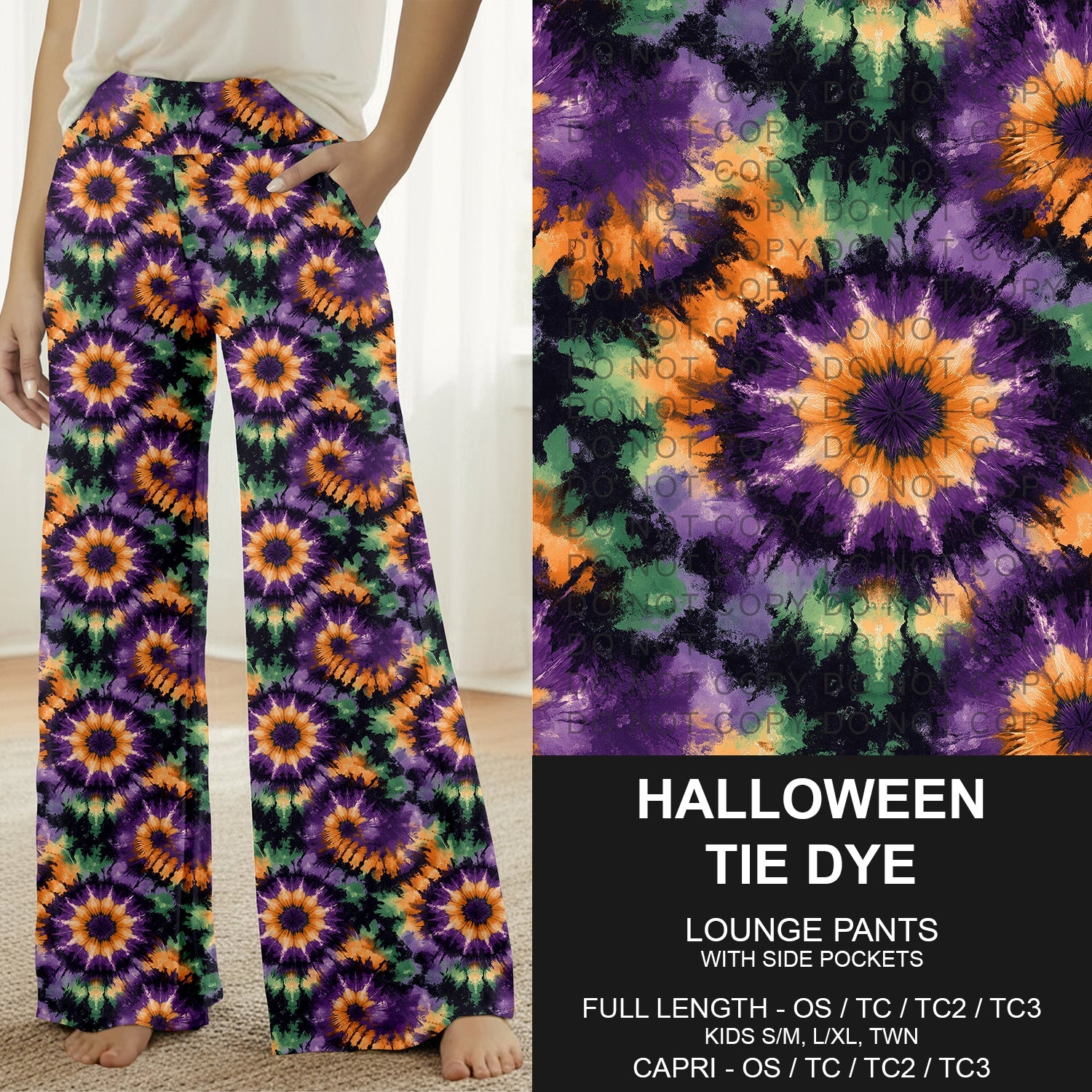 B295 - Preorder Halloween Tie Dye Lounge Pants (Closes 6/14. ETA: late Aug.)
