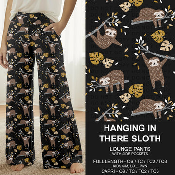 B296 - Preorder Hanging in There Sloth Lounge Pants (Closes 6/21. ETA: late Aug.)