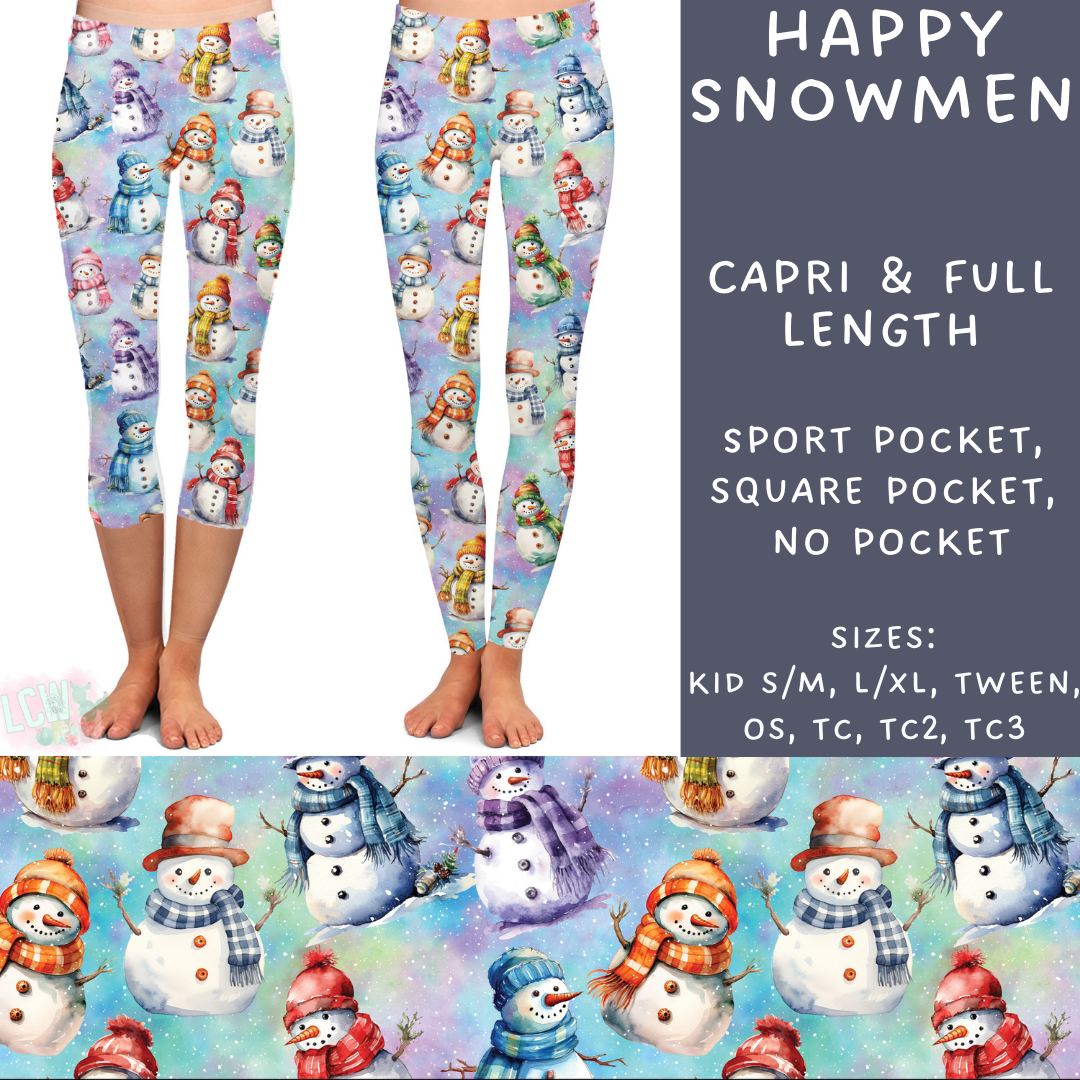 Batch #231 - Tis The Season - Closes 10/31 - ETA early/mid Dec - Happy Snowmen Full and Capri Length Leggings