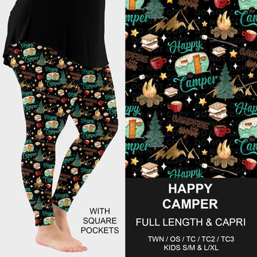 B227 - Preorder Happy Camper Leggings w/ Pockets (Closes 5/04. ETA: mid July)