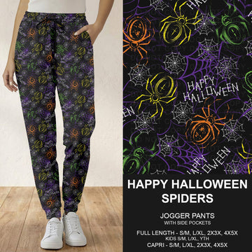 B305 - Preorder Happy Halloween Spiders Joggers (Closes 8/02. ETA: early Oct.)