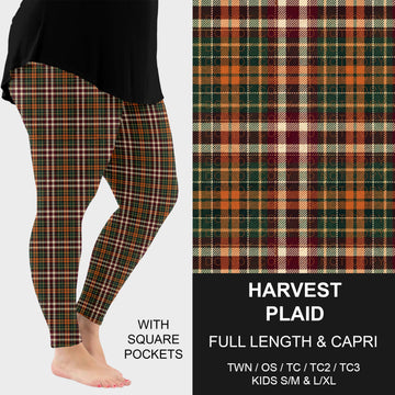 B308 - Preorder Harvest Plaid Leggings w/ Pockets (Closes 8/16. ETA: late Oct.)