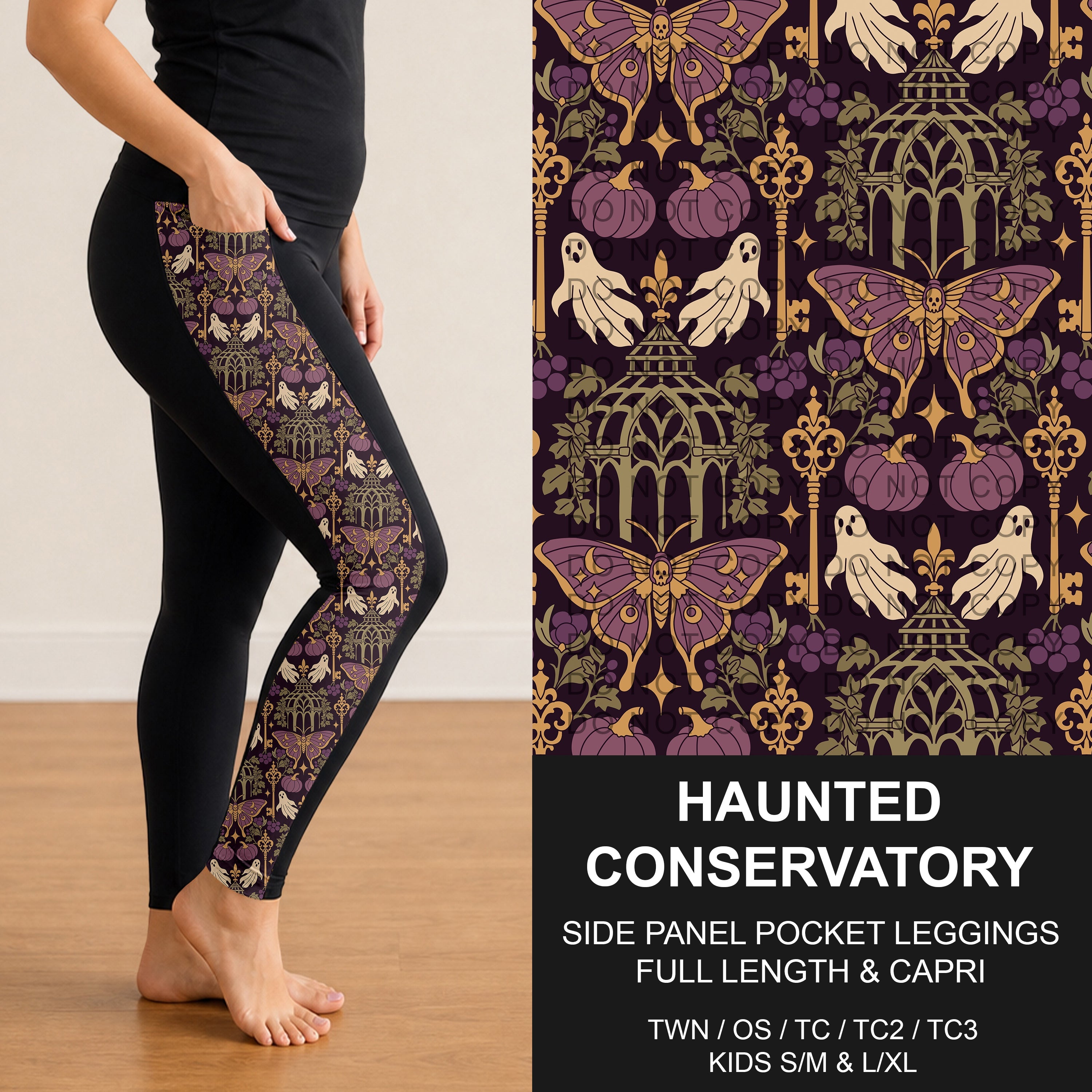 B307 - Preorder Haunted Conservatory Side Panel Pocket Leggings (Closes 8/02. ETA: early Oct.)