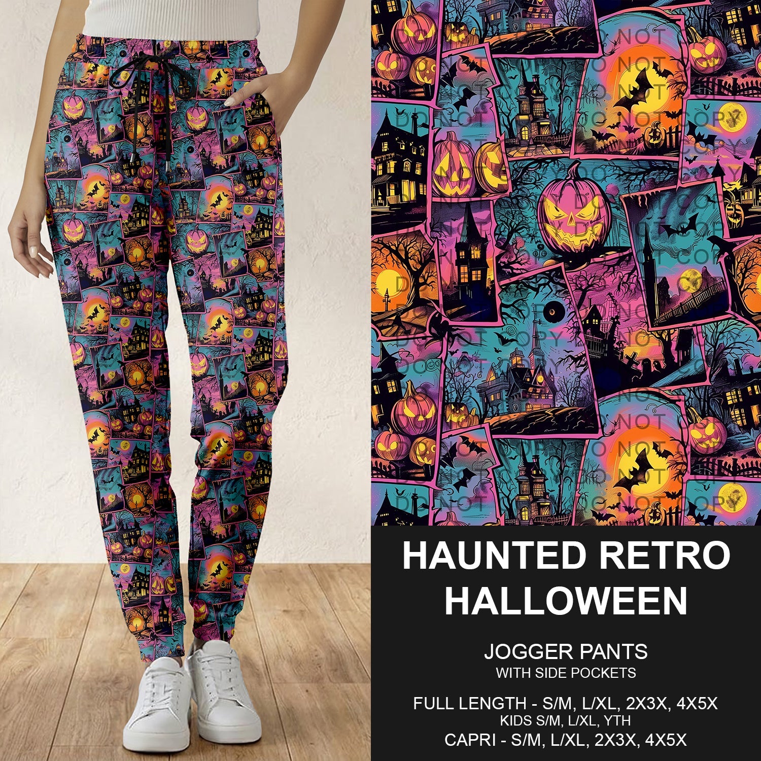 B305 - Preorder Haunted Retro Halloween Joggers (Closes 8/02. ETA: early Oct.)