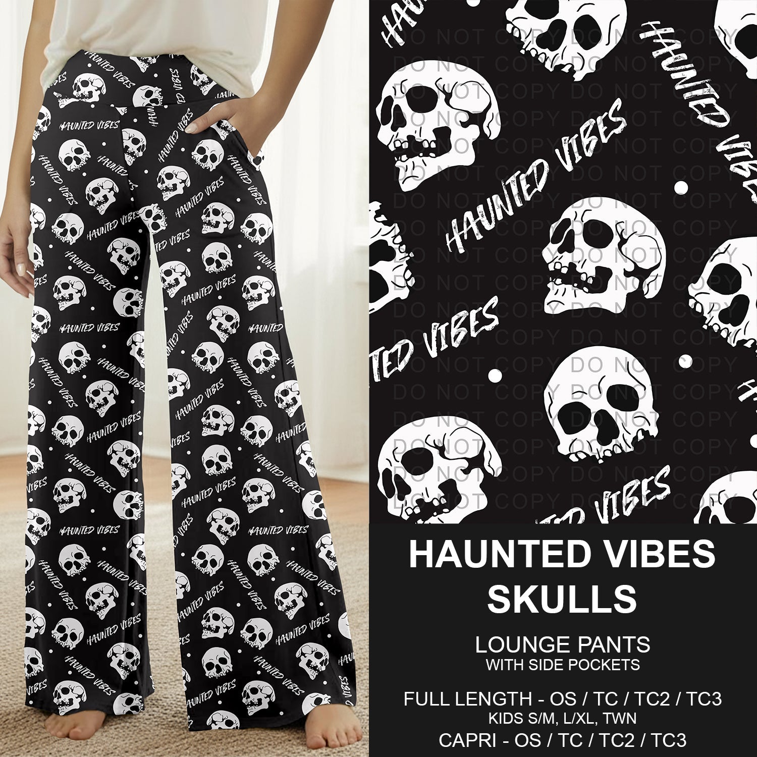 B307 - Preorder Haunted Vibes Skulls Lounge Pants (Closes 8/02. ETA: early Oct.)