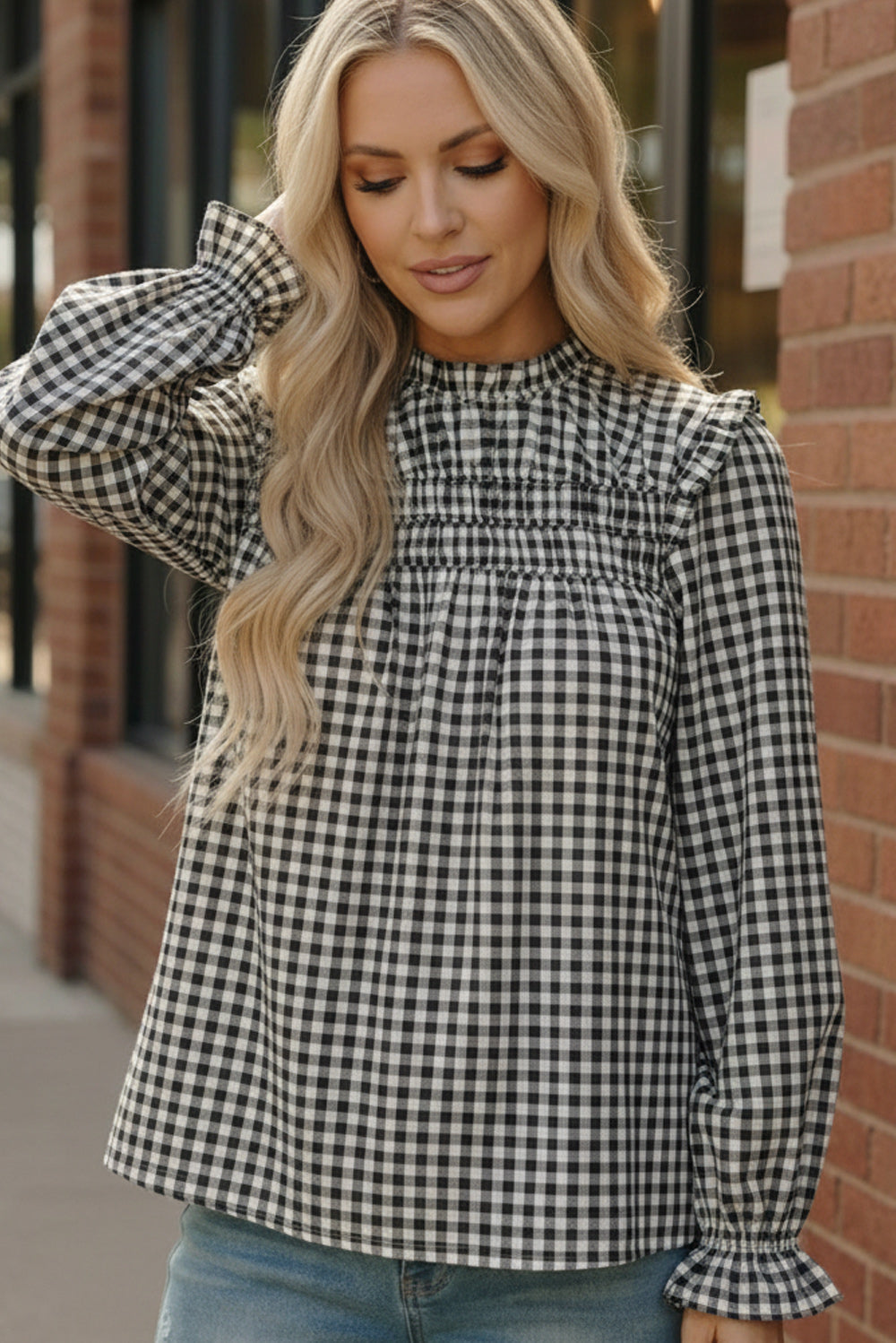 Wildwood Check White Smock