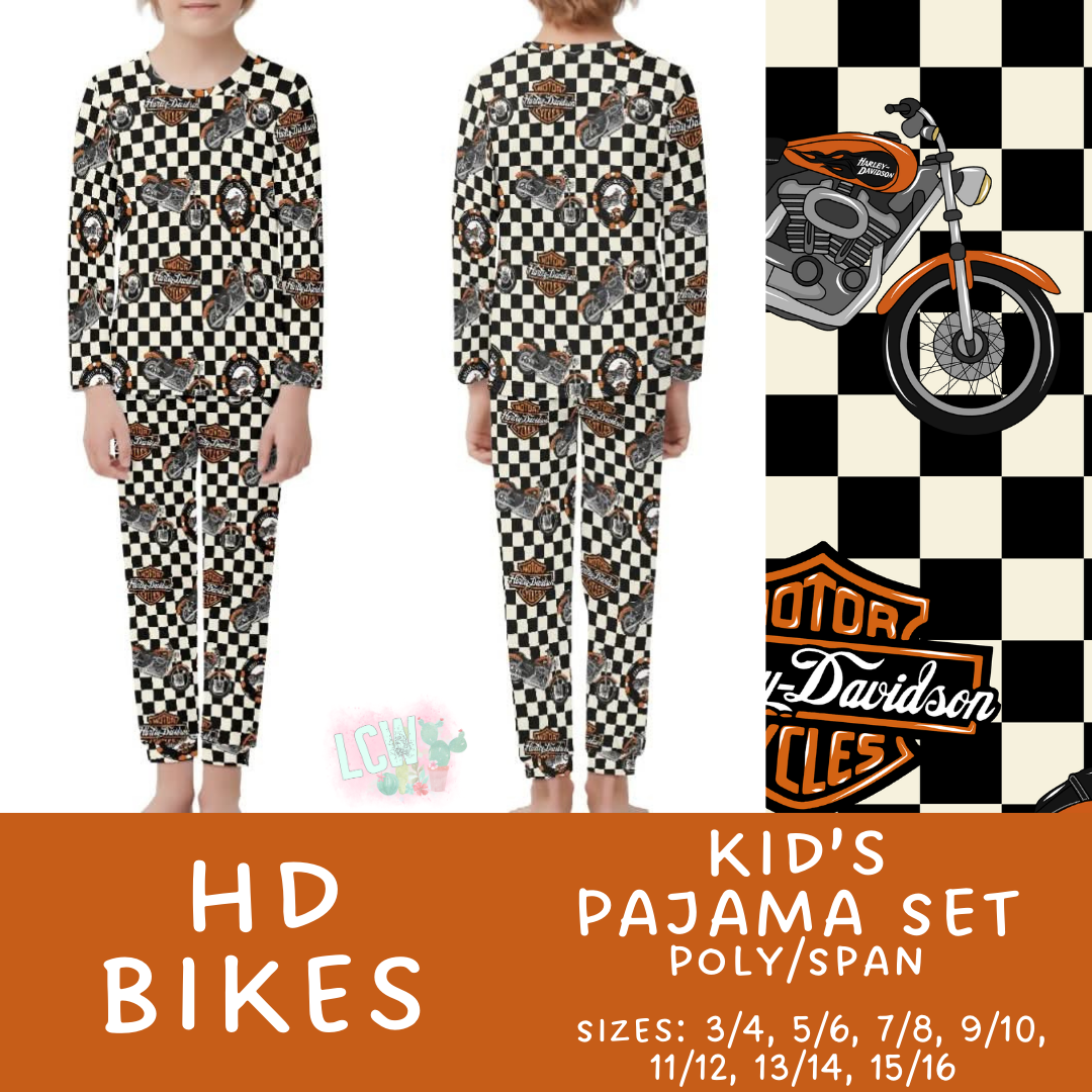 Batch #344 - Family Pajama Party - Closes 5/23 - ETA late July - HD Bikes Kid's Pajama Sets
