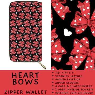 Batch #460 - Zip It Collection - Closes 12/5 - ETA late Jan - Heart Bows Zipper Wallet