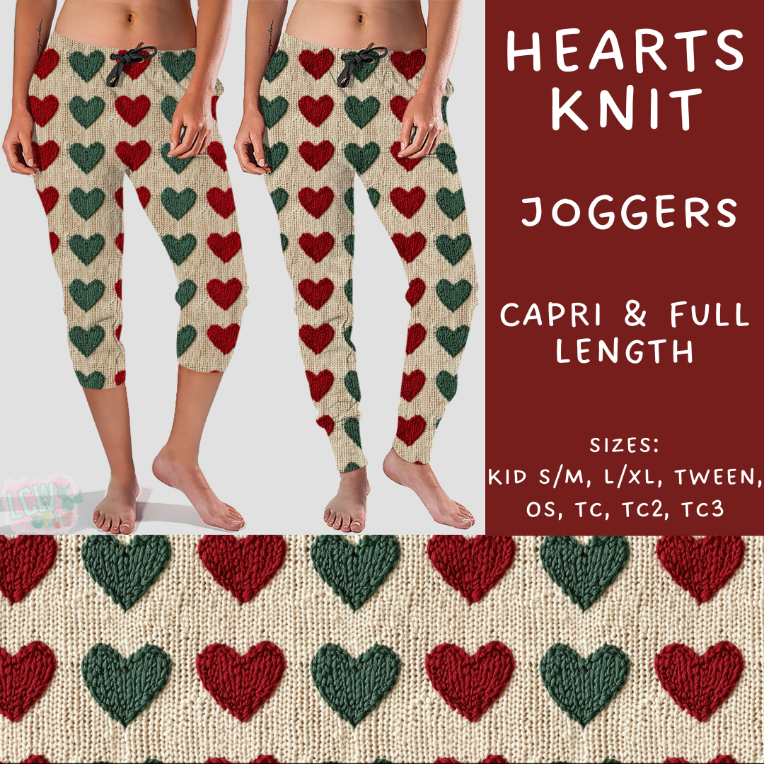 Batch #230 - Christmas Knit - Closes 10/31 - ETA early/mid Dec - Hearts Knit Full and Capri Length Joggers