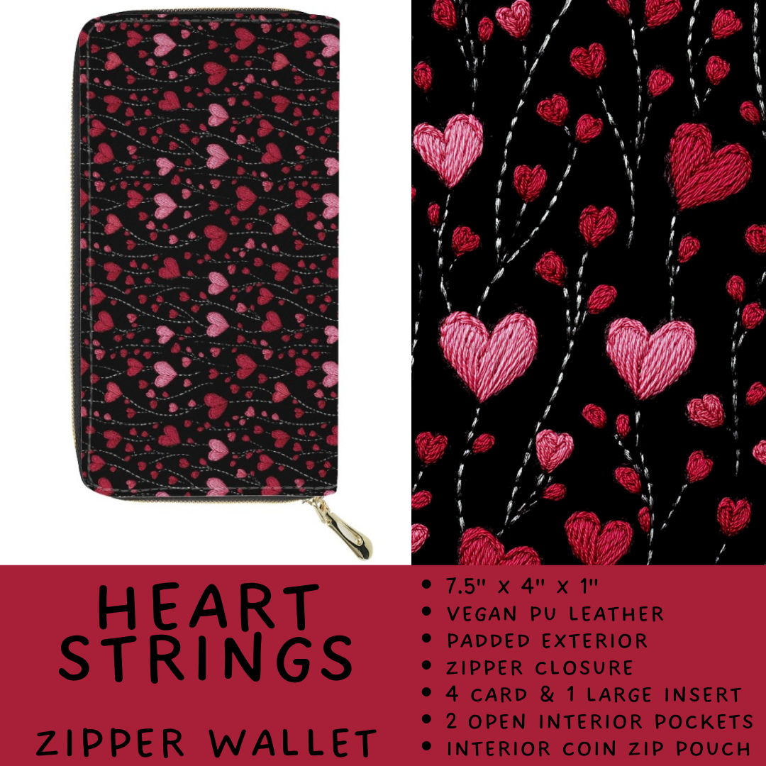 Batch #460 - Zip It Collection - Closes 12/5 - ETA late Jan - Heart Strings Zipper Wallet