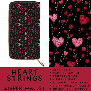 Batch #460 - Zip It Collection - Closes 12/5 - ETA late Jan - Heart Strings Zipper Wallet