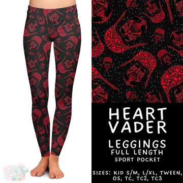 Batch #457 - Magical Character Love Collection - Closes 12/1 - ETA mid Jan - Heart Vader Full Length Leggings