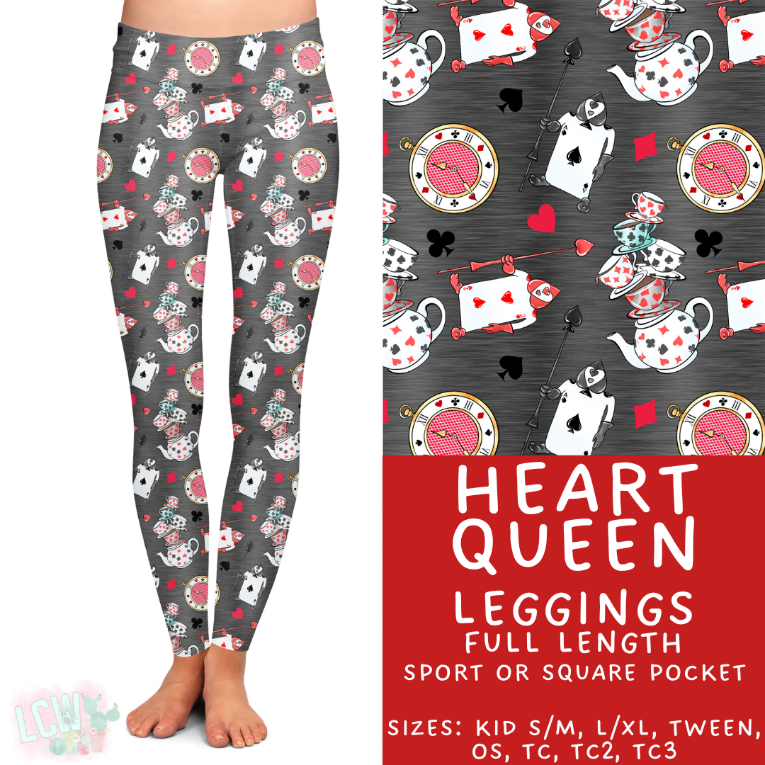 Ready to Ship - Heart Queen Full Length Leggings - Sport Pocket TC & TC2
